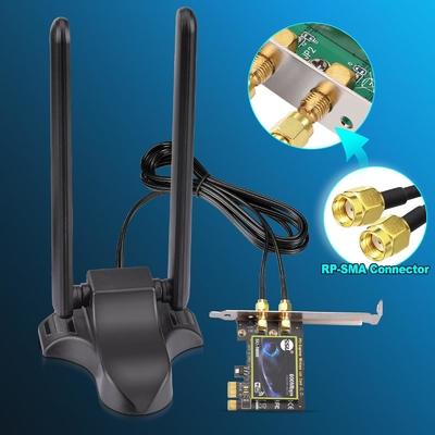 Wi-Fi 6E Antenna Trójpasmowa 2.4GHz 5GHz 6GHz Magnetyczna Baza Wi-Fi Antenny RP-SMA Konektor dla PC Router bezprzewodowy Desktop