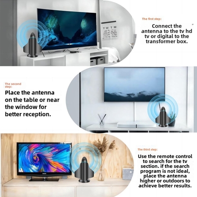 Długodystansowa antena telewizyjna cyfrowa 4K HD z wzmacniaczem sygnału dla telewizorów inteligentnych i wszystkich telewizorów dla lokalnych kanałów wewnątrz i na zewnątrz