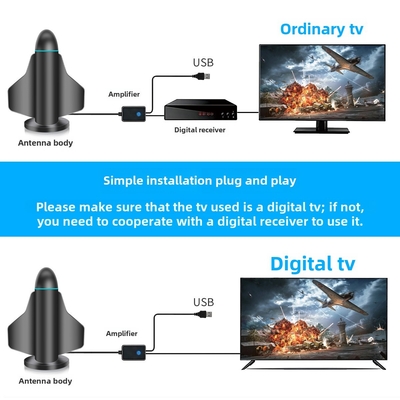Długodystansowa antena telewizyjna cyfrowa 4K HD z wzmacniaczem sygnału dla telewizorów inteligentnych i wszystkich telewizorów dla lokalnych kanałów wewnątrz i na zewnątrz