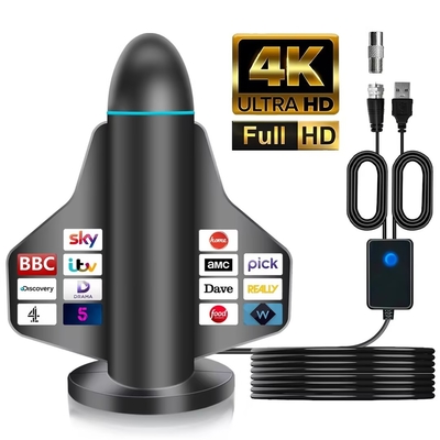 Długodystansowa antena telewizyjna cyfrowa 4K HD z wzmacniaczem sygnału dla telewizorów inteligentnych i wszystkich telewizorów dla lokalnych kanałów wewnątrz i na zewnątrz